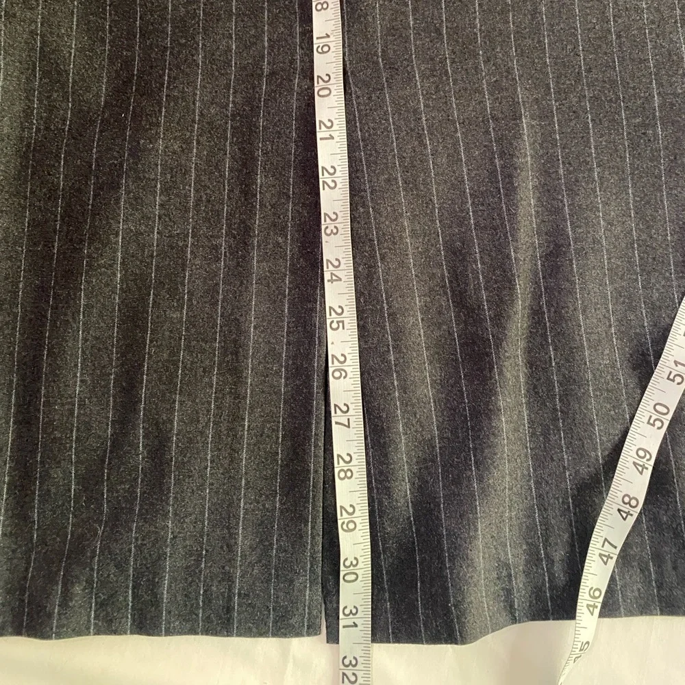 Oxxford Clothes Charcoal Gray Heather Pinstripe Super 100’s Wool Suit Jacket 40R